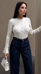 STACI LACE ACCENTED RIBBED TOP