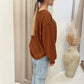 NEW KORI WAFFLE SWEATER (RUST)