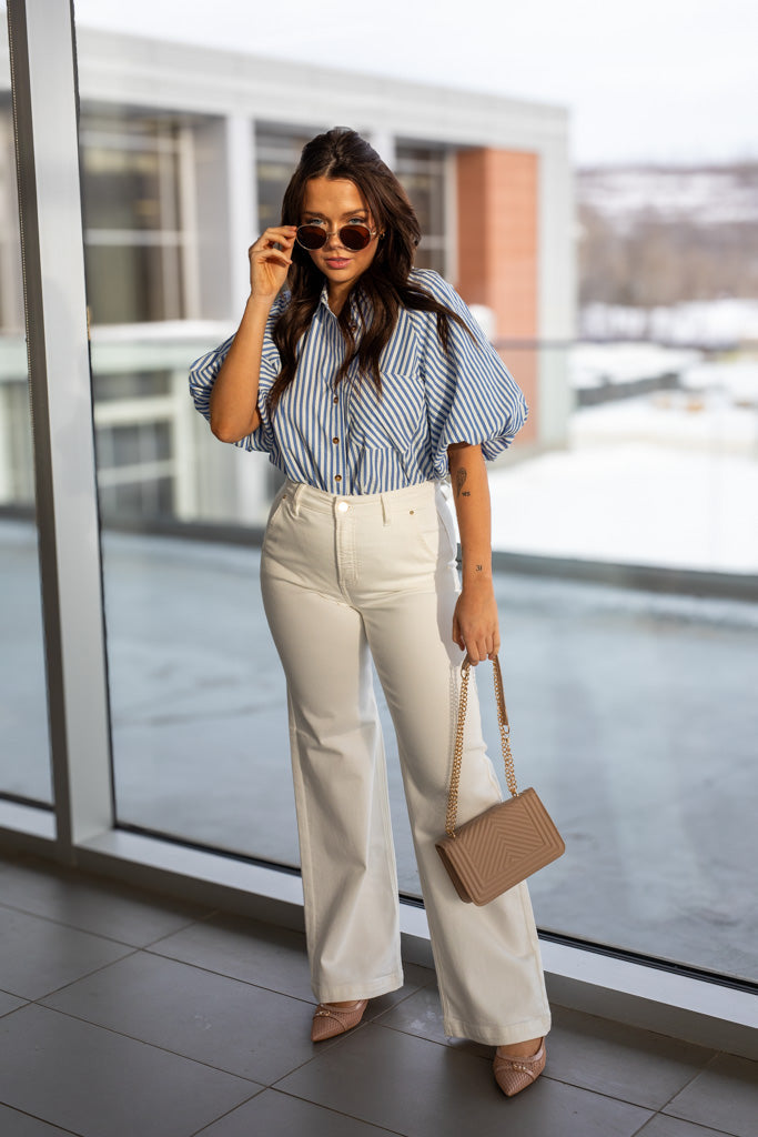 NEW MIA WIDE LEG JEANS (WHITE) | BEST SELLER