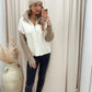 NEW GEORGINA 1/2 ZIP KNIT SWEATER (CREAM\TAUPE)