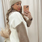 NEW GEORGINA 1/2 ZIP KNIT SWEATER (CREAM\TAUPE)