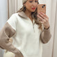 NEW GEORGINA 1/2 ZIP KNIT SWEATER (CREAM\TAUPE)