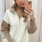 NEW GEORGINA 1/2 ZIP KNIT SWEATER (CREAM\TAUPE)