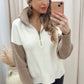 NEW GEORGINA 1/2 ZIP KNIT SWEATER (CREAM\TAUPE)