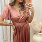 NEW ANGELICA SATIN TIE WRAP MAXI (ROSE)