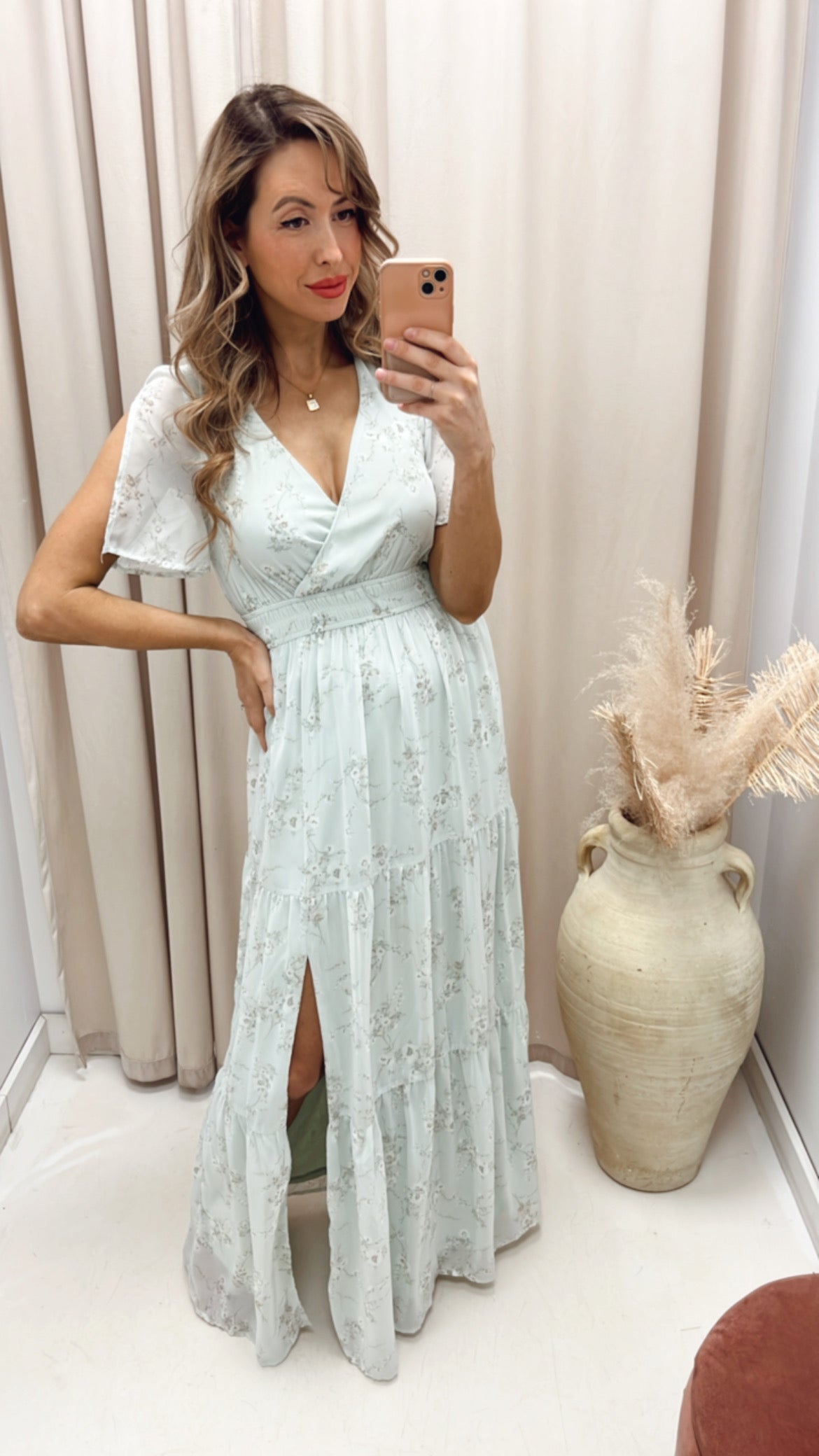 NEW VINYARD FLORAL PRNT MAXI (LIGHT SAGE)