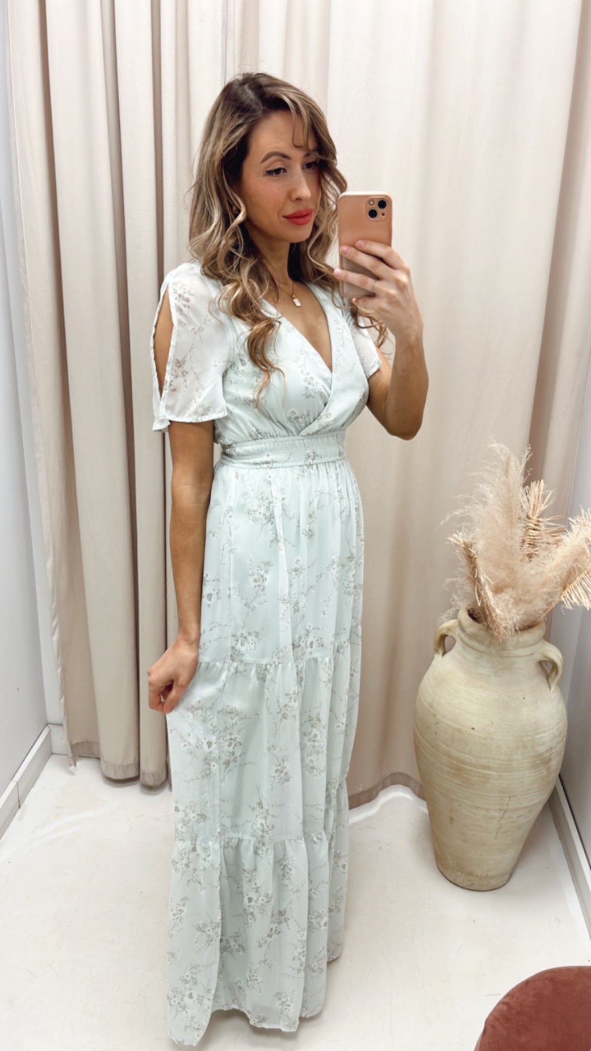 NEW VINYARD FLORAL PRNT MAXI (LIGHT SAGE)