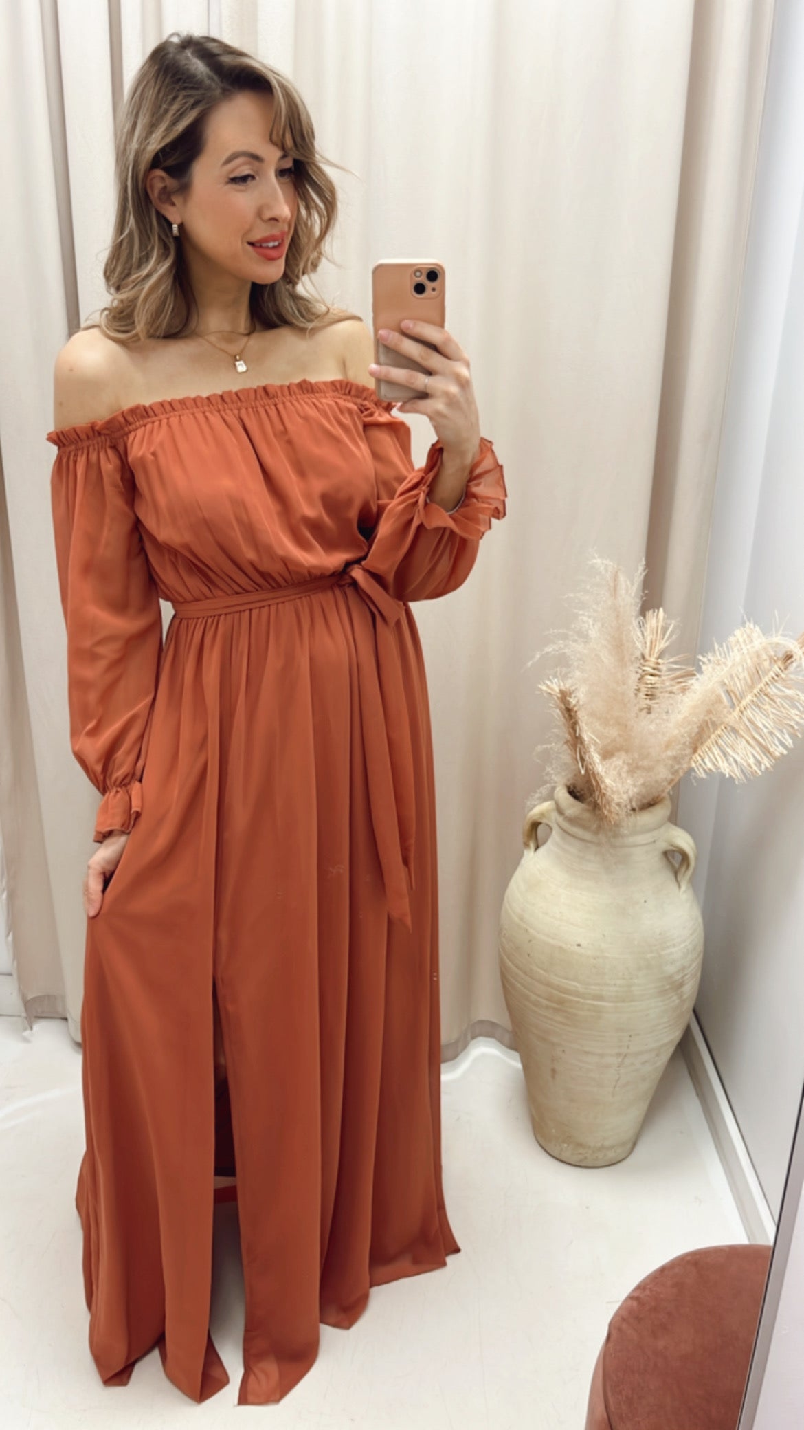 NEW ATHENS CHIFFON MAXI (TERACOTTA)