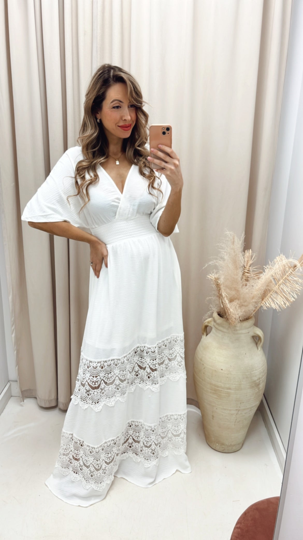 NEW BARCELONA LACE DETAIL MAXI (WHITE)