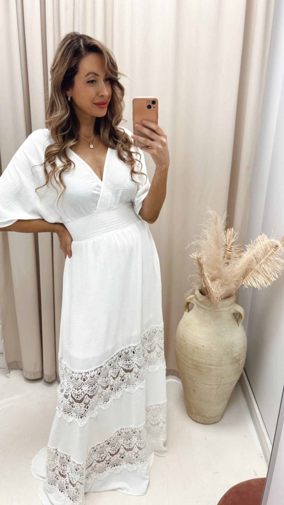 NEW BARCELONA LACE DETAIL MAXI (WHITE)