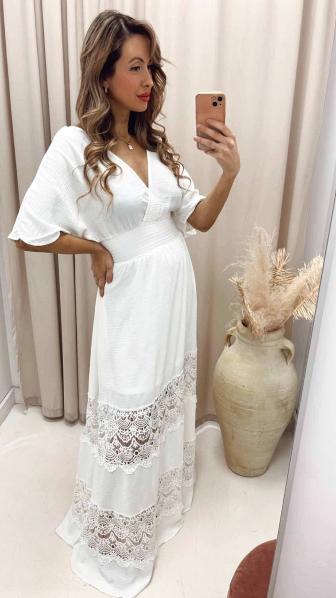 NEW BARCELONA LACE DETAIL MAXI (WHITE)