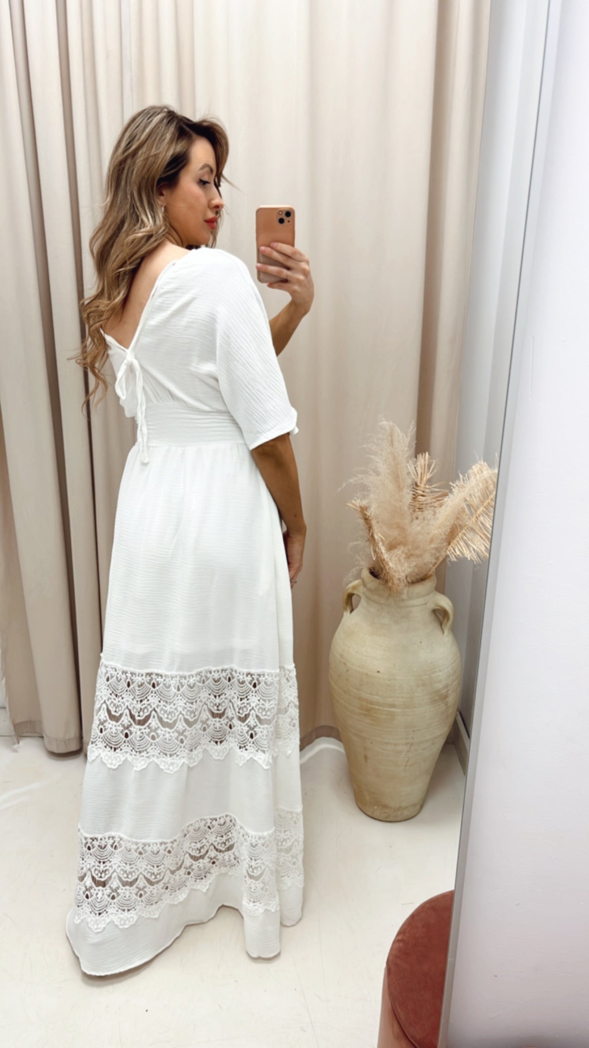 NEW BARCELONA LACE DETAIL MAXI (WHITE)