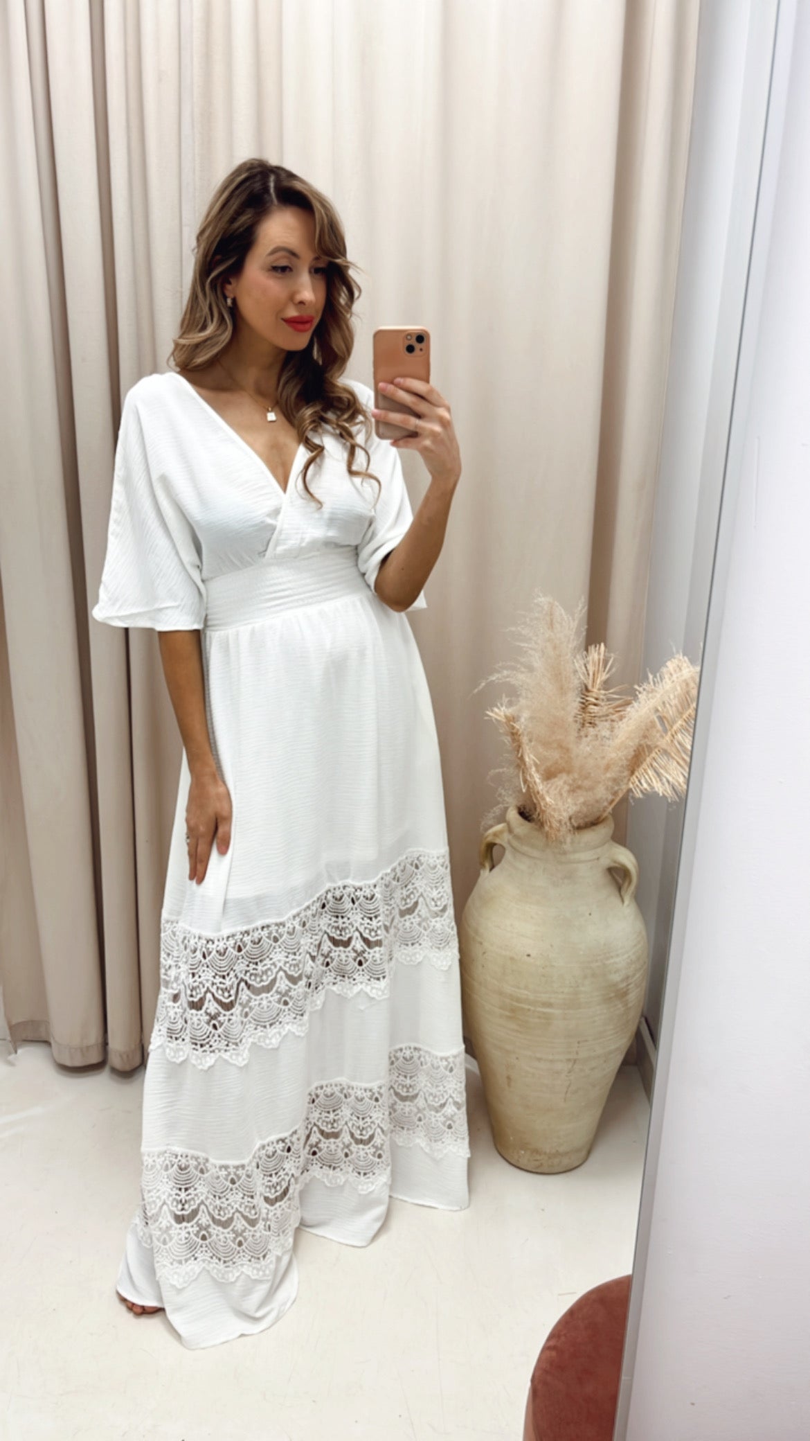 NEW BARCELONA LACE DETAIL MAXI (WHITE)