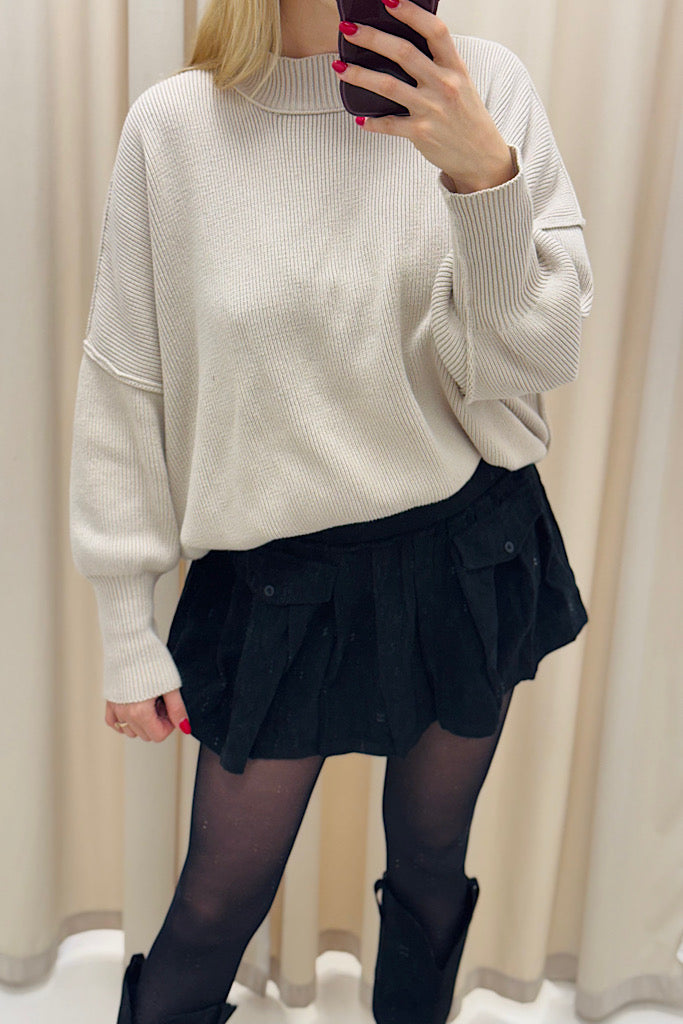 NEW WILLOW OVERSIZED SWEATER (HEATHER BEIGE)