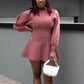 GENIVEVE FIT & FLARE SWEATER MINI DRESS | RUST | (BEST SELLER)