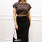 MAXINE SEQUIN MAXI SKIRT | BLACK