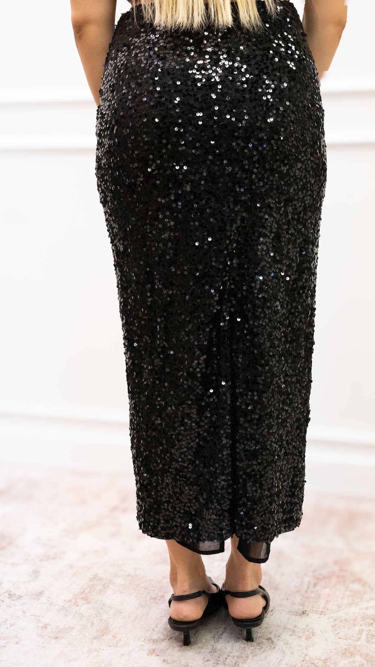 MAXINE SEQUIN MAXI SKIRT | BLACK