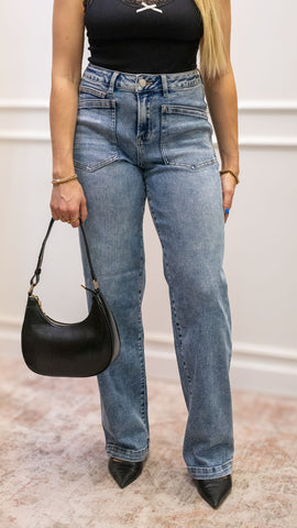 TOMMY STRAIGHT LEG MID RISE JEAN (RISEN)