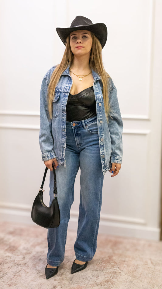 AMANDA OVERSIZED DENIM SHACKET- LIGHT (RISEN)