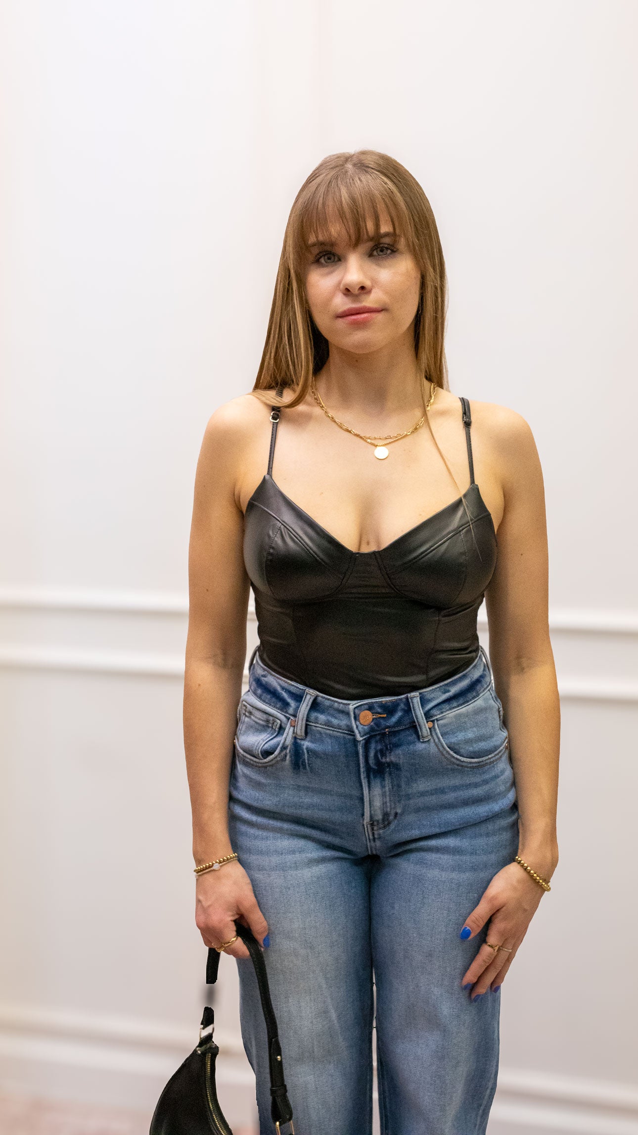 JAYDA FAUX LEATHER BODSUIT