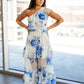 NEW ADELAIDE FLORAL MAXI (WHITE - BLUE)