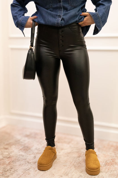 NEW ZOE | FLEECE |SUPER STRETCH LEGGINGS (BLACK) | BEST SELLER