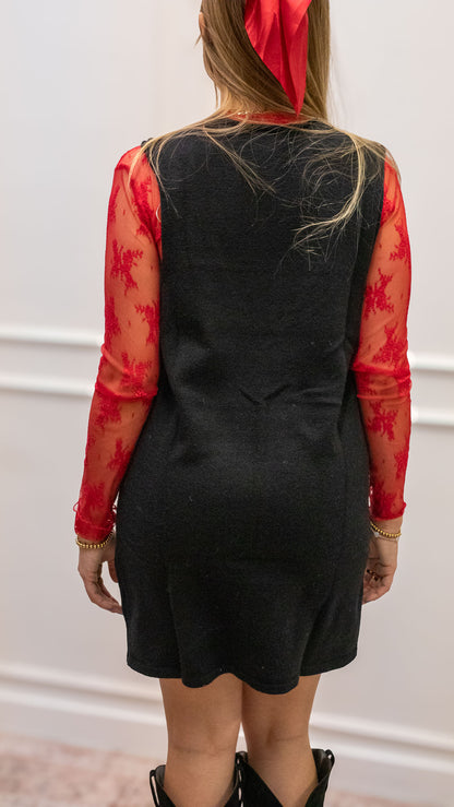 NEW GEORGINA PINAFORE KNIT DRESS (BLACK) | BEST SELLER