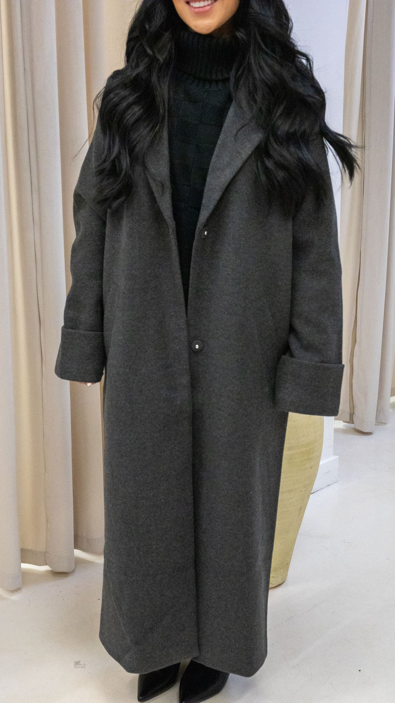 CADDY LONG COAT | ONLY (GREY)