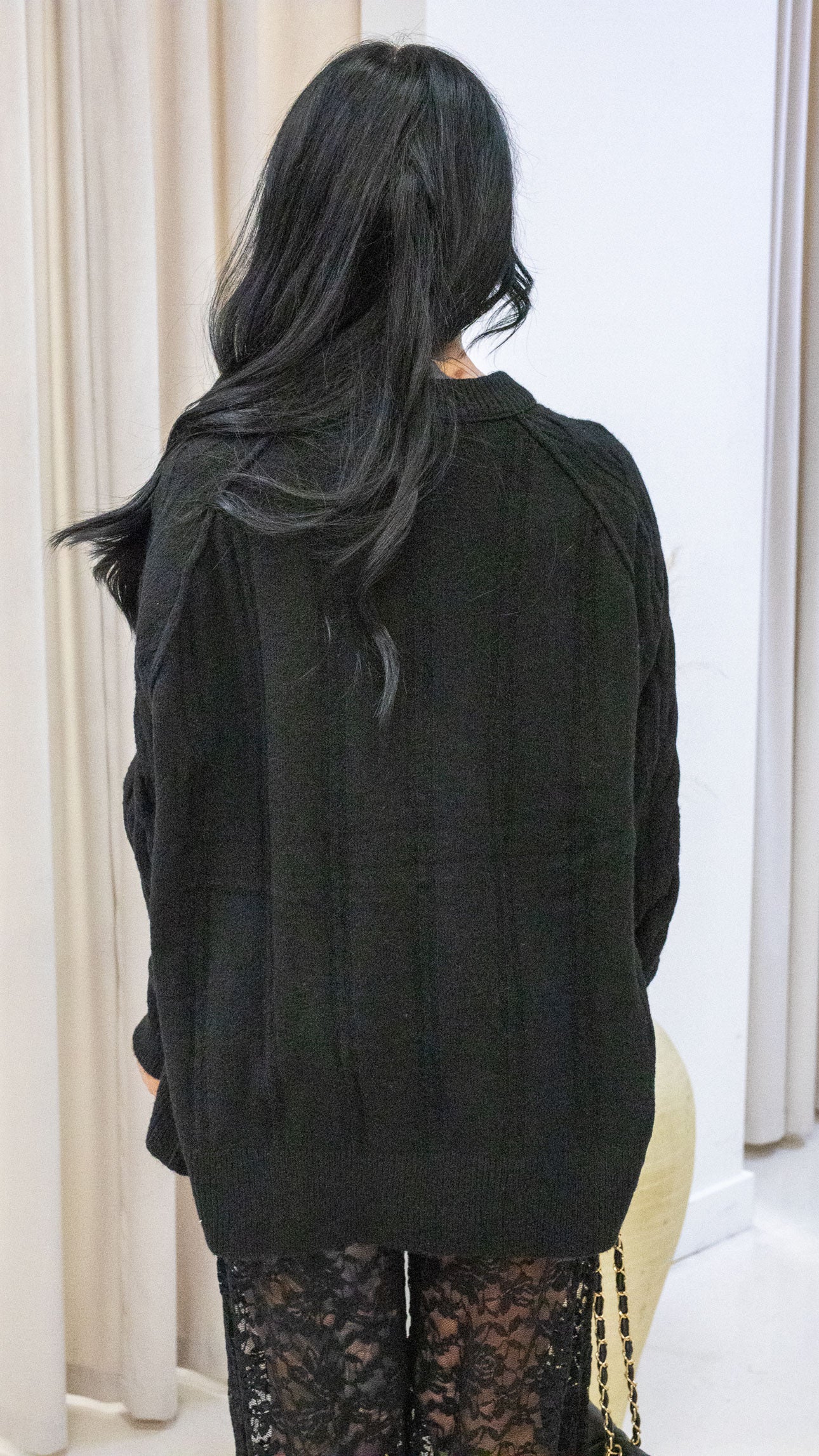 IZABELLA CABLE KNIT SWEATER (BLACK)