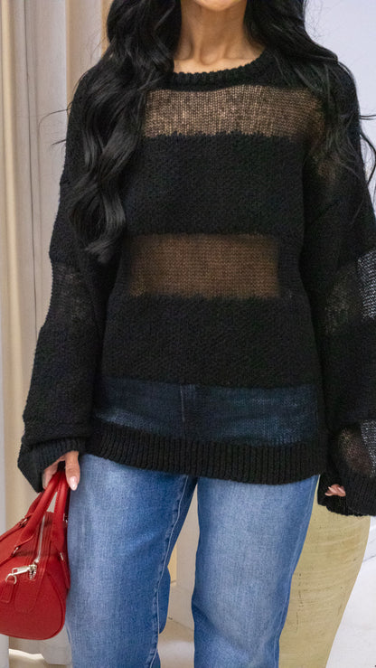 SELVI MESH KNIT SWEATER (ONLY)