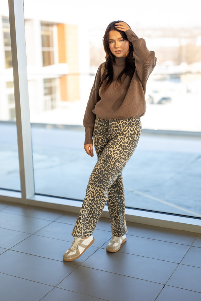 NEW SASHA ANIMAL PRINT CARGO JEAN