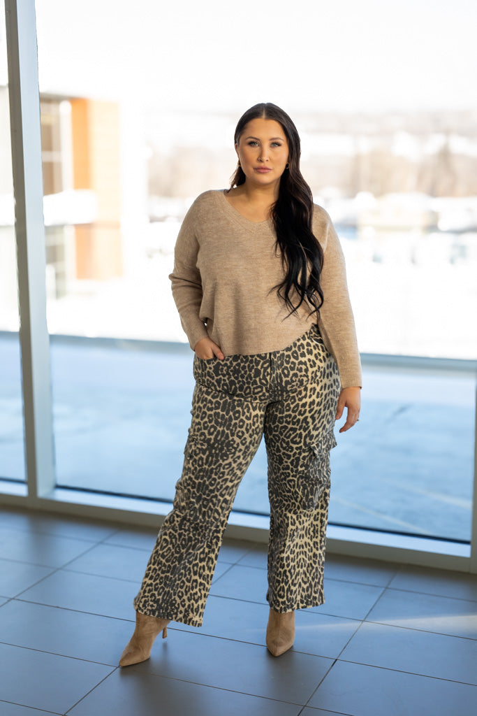 NEW SASHA ANIMAL PRINT CARGO JEAN