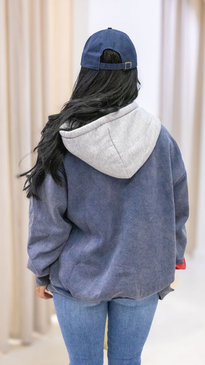 RILEY COLOUR BLOCK ZIP UP SWEATSHIRT