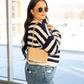 NEW ANCHOR STRIPE KNIT SWEATER (NAVY-WHITE)