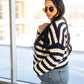 NEW ANCHOR STRIPE KNIT SWEATER (NAVY-WHITE)