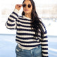 NEW ANCHOR STRIPE KNIT SWEATER (NAVY-WHITE)