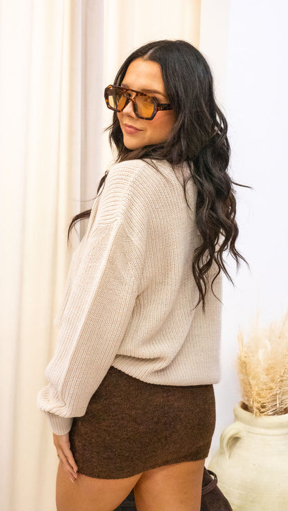 MILOUZ KNIT SWEATER (OATMEAL) | BEST SELLER