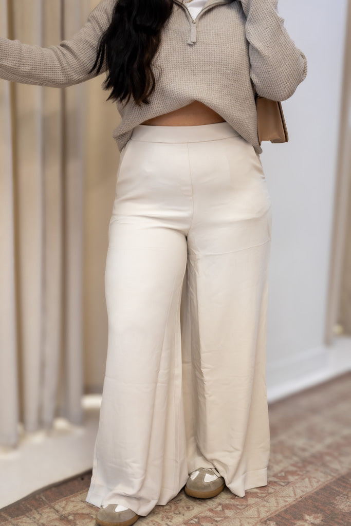 NEW HARLOW WIDE LEG PANT (CREAM)