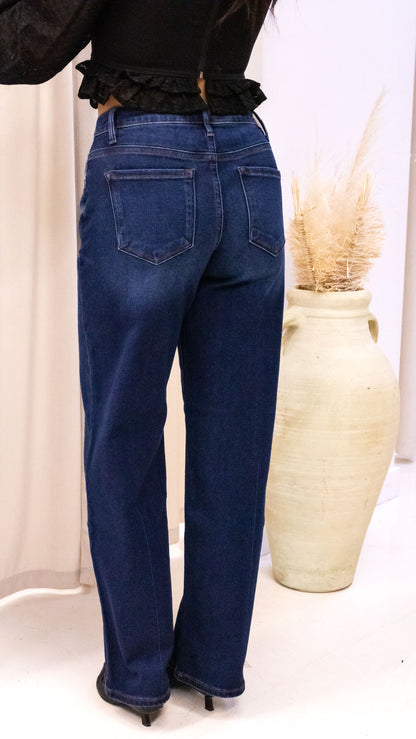 TONI WIDE LEG BAGGY DARK WASH JEAN (RISEN)