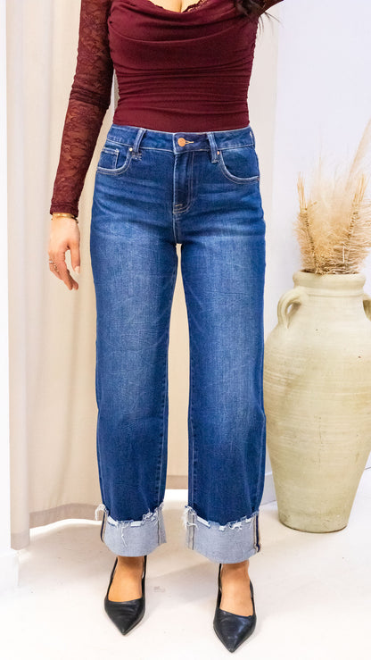 DREW WIDE LEG DARK WASH (RISEN)