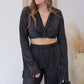 NEW CHARLIE PLEATED TWO PEICE SET (BLACK)
