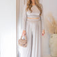NEW CLAIRE TWO PEICE WIDE LEG SET (TAUPE)