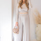 NEW CLAIRE TWO PEICE WIDE LEG SET (TAUPE)