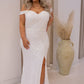 NEW CORRIE SEQUIN OFF-SHOULDER MAXI GOWN CURVY (WHITE)