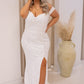 NEW CORRIE SEQUIN OFF-SHOULDER MAXI GOWN CURVY (WHITE)