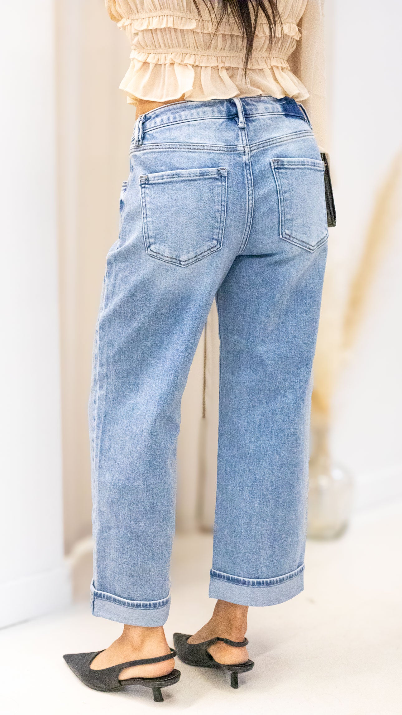 REMI HIGH RISE ANKLE BOYFRIEND TURN UP CUFFED JEANS