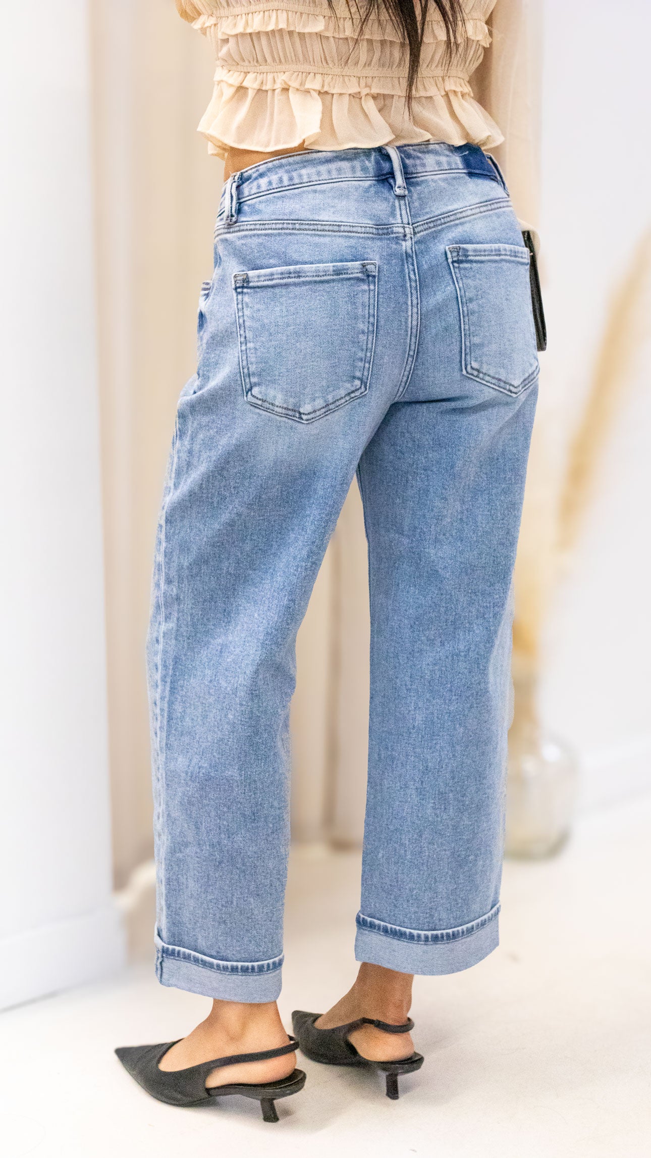 REMI HIGH RISE ANKLE BOYFRIEND TURN UP CUFFED JEANS