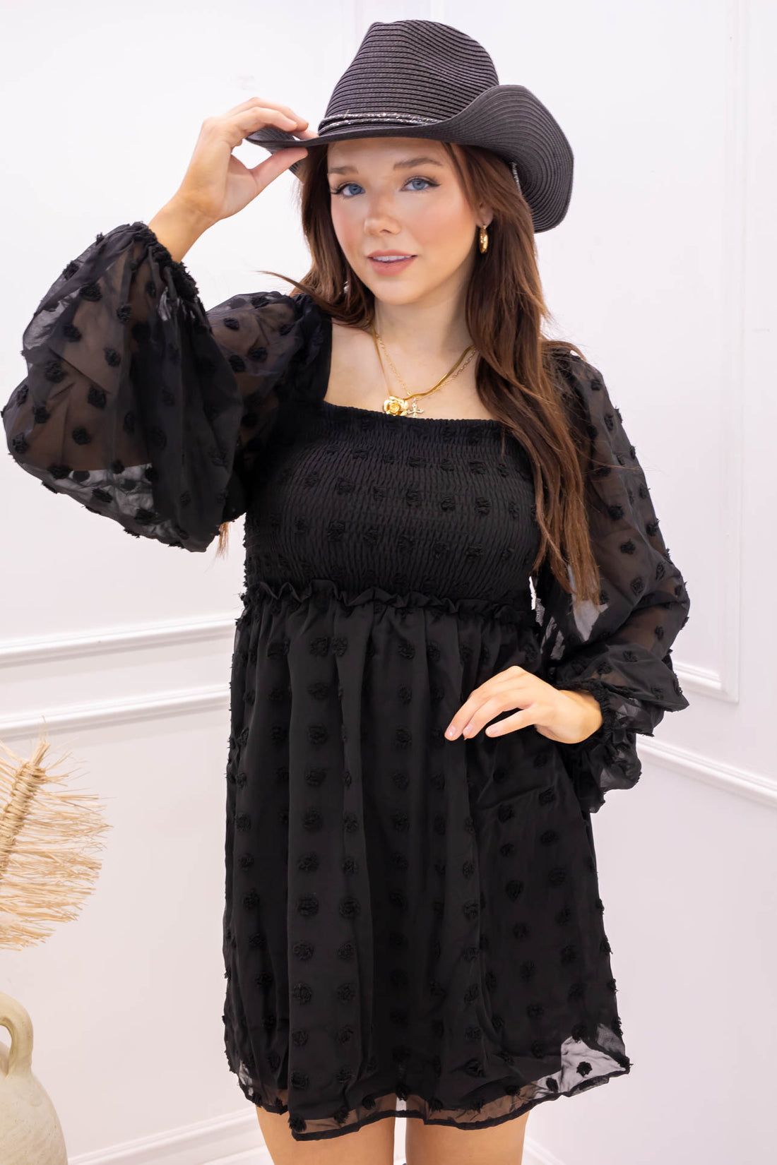 NEW DIOR BABYDOLL MINI DRESS (BLACK) | BEST SELLER | RESTOCK