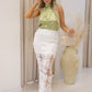 NEW MICHELLE LACE MAXI SKIRT (IVORY)