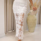 NEW MICHELLE LACE MAXI SKIRT (IVORY)